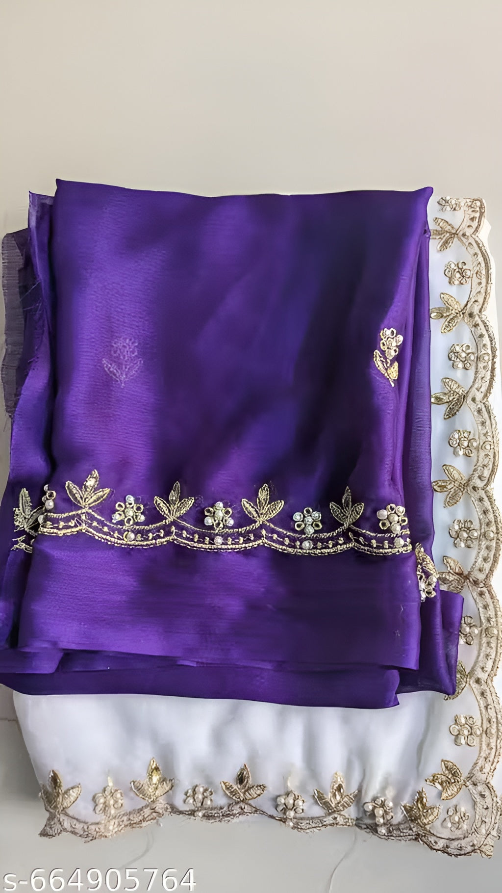 White Saree With Purple Blouse