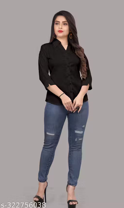 Fancy Sensational Women Black Shirt