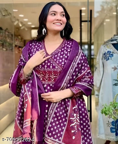 Cotton Women Kurti With Dupatta Set