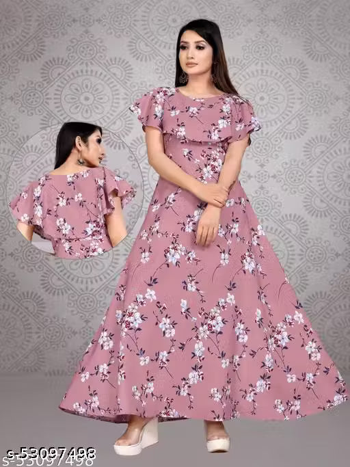 Women Gorgeous Stitched Fit And Flare Gown