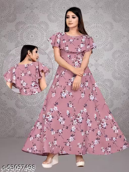 Women Gorgeous Stitched Fit And Flare Gown
