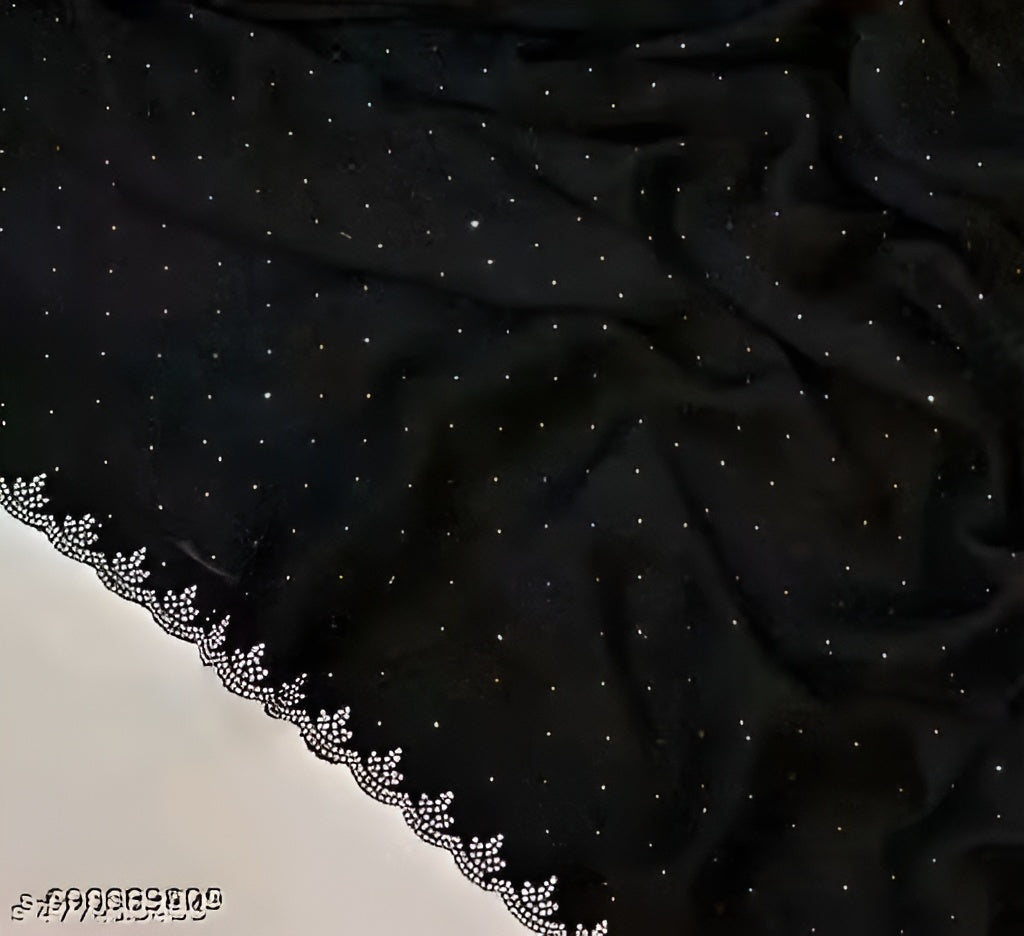 Trendy Pretty New Black Saree