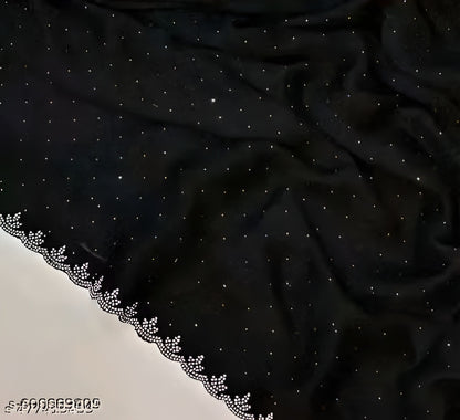 Trendy Pretty New Black Saree