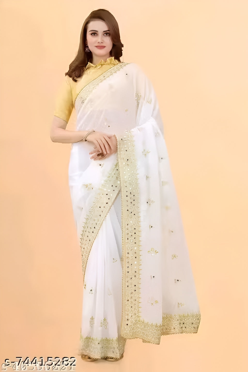 Attractive women Sarees White