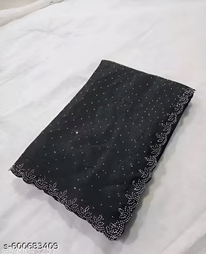 Trendy Pretty New Black Saree