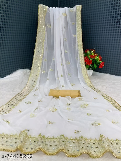 Attractive women Sarees White