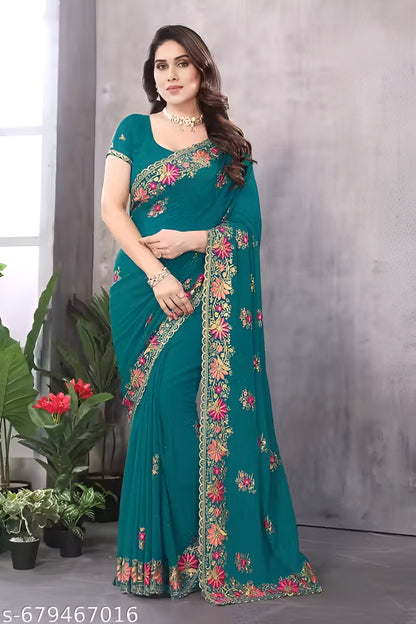 Georgette Cut Sarees For Women
