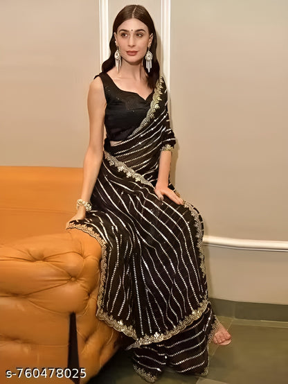 Party Wear Georgette Work Saree