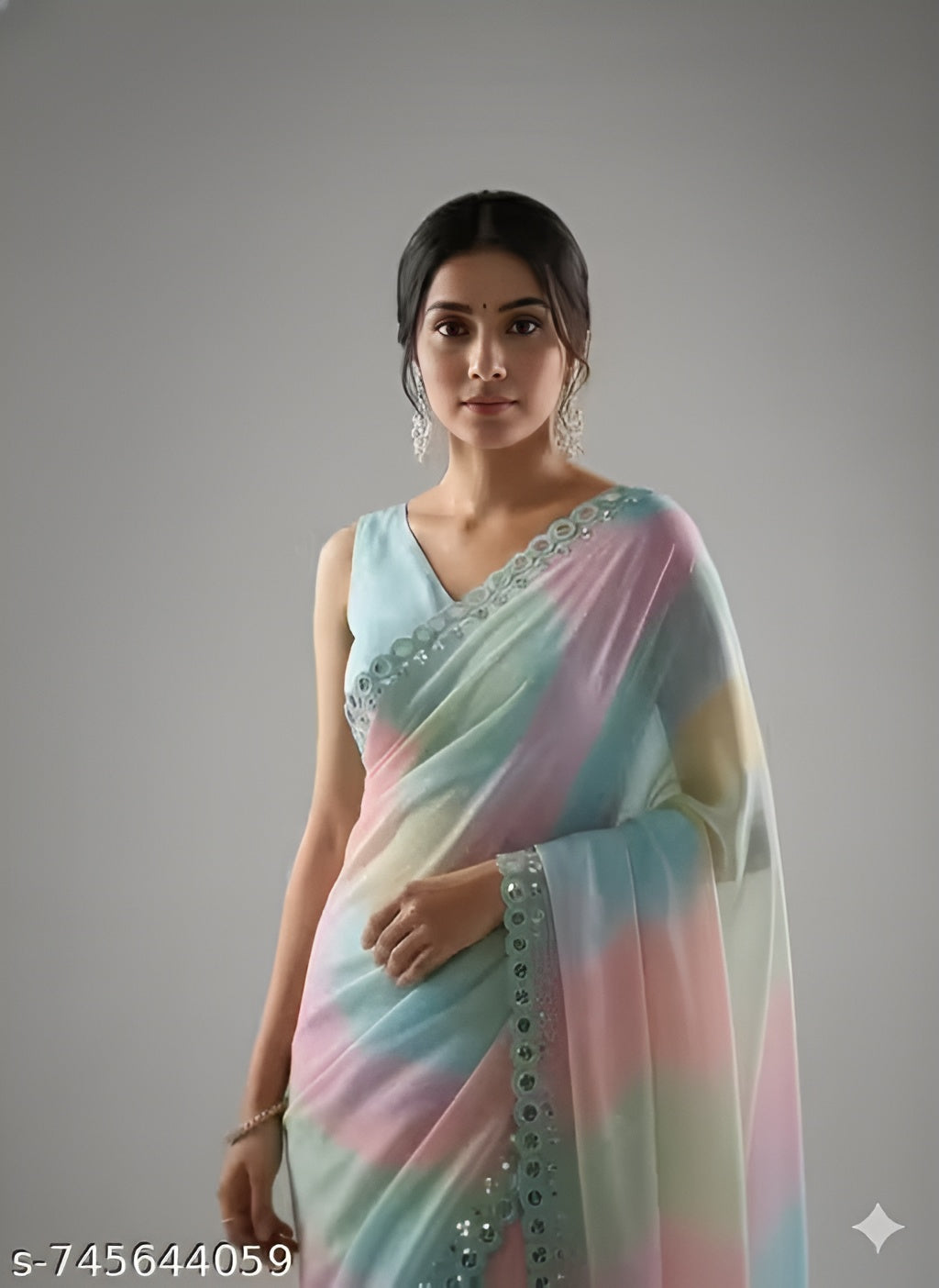Cut Work Georgette Saree
