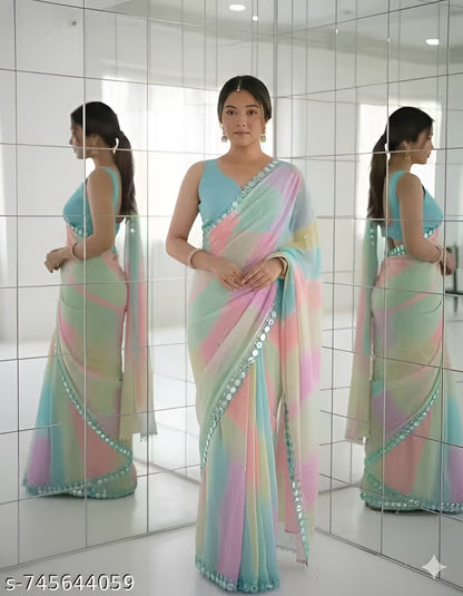Cut Work Georgette Saree
