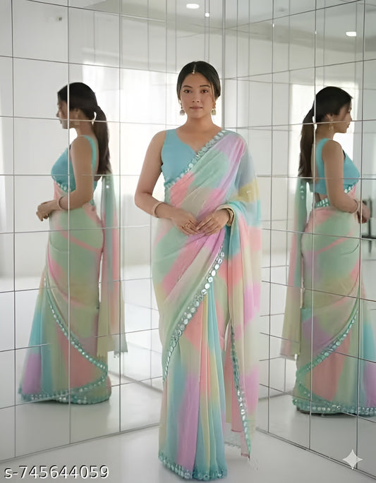 Cut Work Georgette Saree