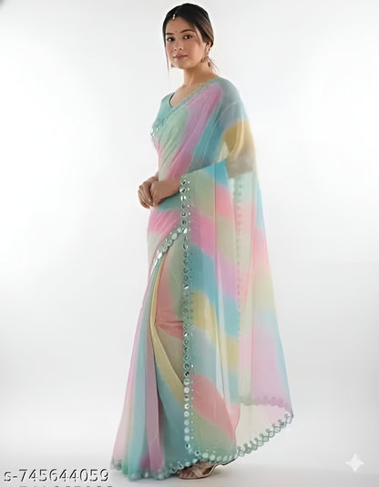 Cut Work Georgette Saree