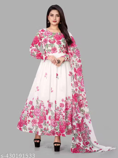 printed Gown and Duppata Set for woman