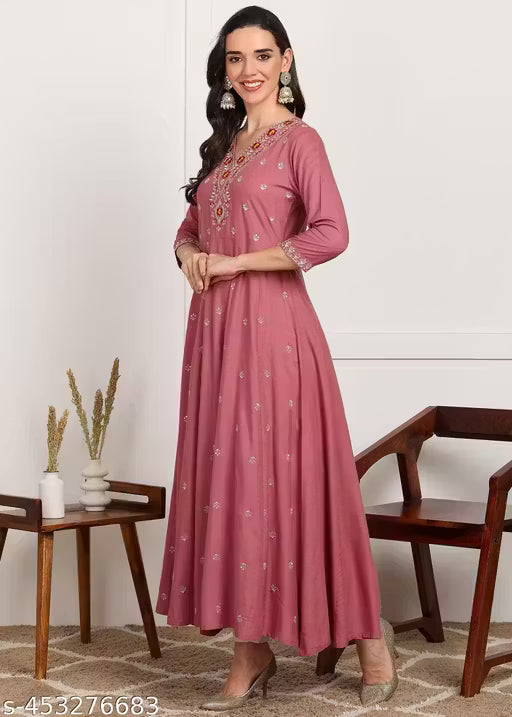 Anarkali Flared Sequin Embroidered