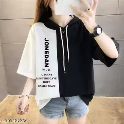 Oversize hooded thsirt for women