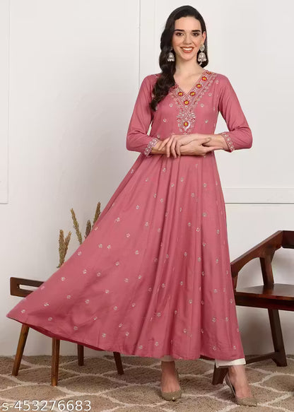 Anarkali Flared Sequin Embroidered