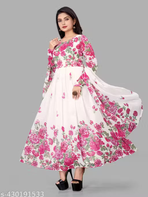 printed Gown and Duppata Set for woman