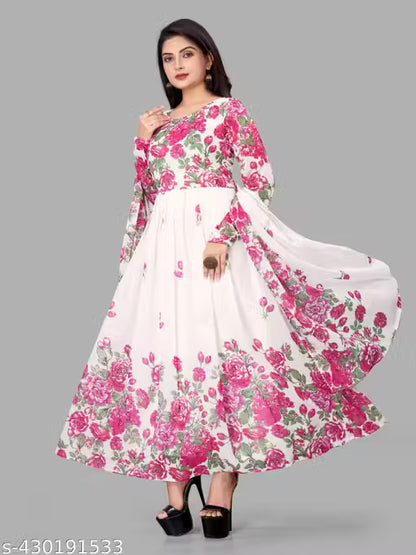 printed Gown and Duppata Set for woman