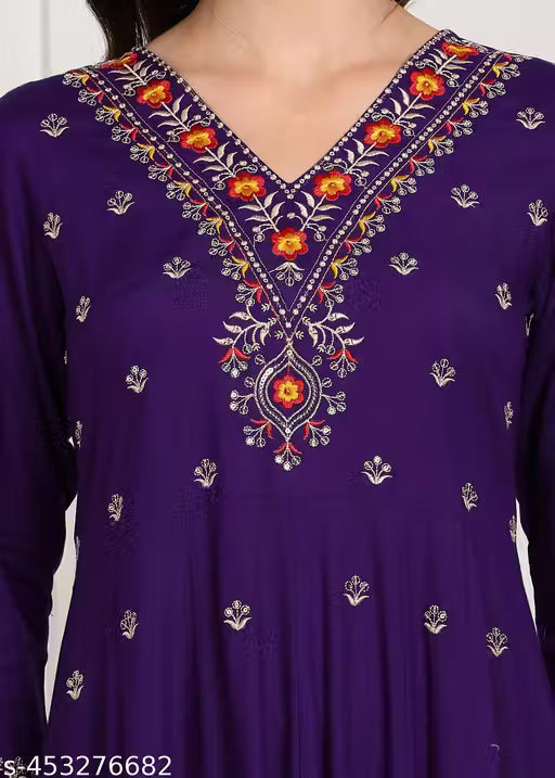 Anarkali Flared Sequin Embroidered