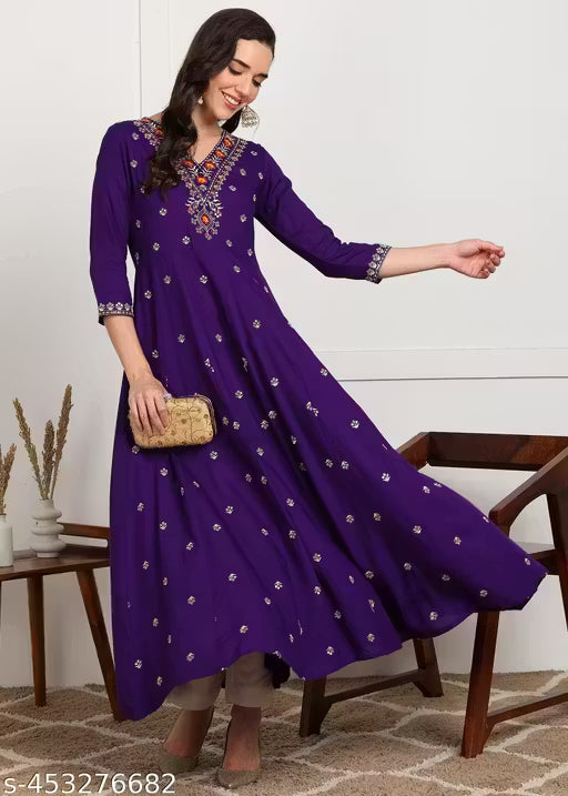 Anarkali Flared Sequin Embroidered