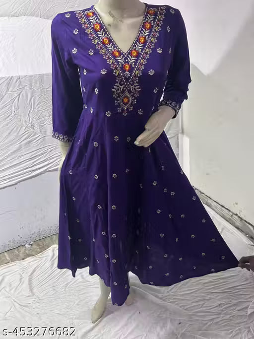 Anarkali Flared Sequin Embroidered