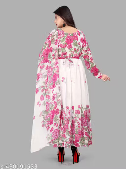 printed Gown and Duppata Set for woman